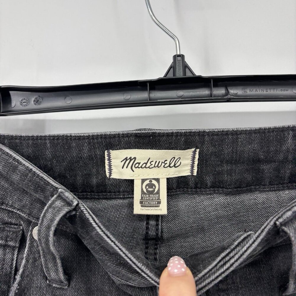 Madewell Curvy Mid Rise Stovepipe‎ Jeans Black Womens Size 30 Roll Up Ankle - Picture 4 of 11